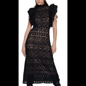 Zara crochet black dress